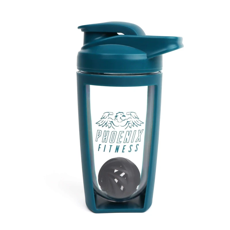 Image of Phoenix Fitness Protein Shaker Bottles Teal unisex 600ml