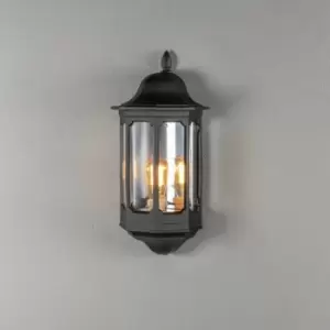 Image of Konstsmide Pallas Outdoor Classic Lantern Wall Light Matt Black, IP23