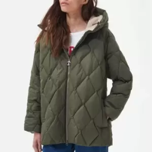 Image of Barbour Womens Aster Quilted Coat - Deep Olive - UK 10
