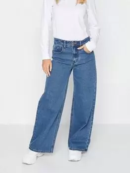 Image of PixieGirl Petite Wide Leg Jean - Blue Size 6, Women
