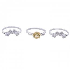 Image of Swarovski Sunshine: Ring Set Czwh/Rhs 55 - Silver
