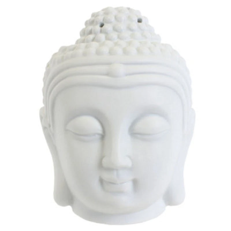 Image of Something Different Something Different White Buddha Head Oil Burner White One Size Unisex 5057819798708