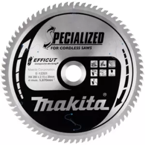 Image of Makita Efficut TCT Saw Blade 260mm x 30mm 75T - N/A