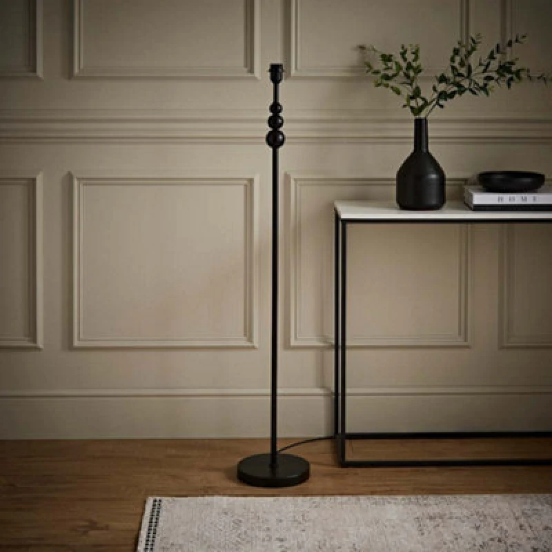 Image of ValueLights Marissa Stacked Ball Freestanding Floor Lamp Base Black