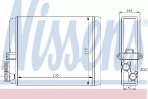 Image of Nissens Radiator Heat Matrix interior heating 73641