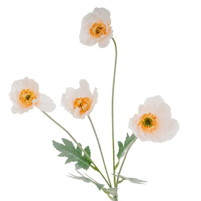 Image of Hill Interiors Poppy Artificial Flower Spray White (One Size)