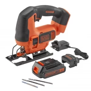 Image of BLACK+DECKER 18V Cordless Jigsaw with Blades (BDCJS18C13-GB)