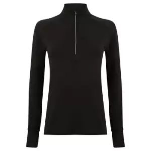 Image of Tombo Womens/Ladies Long Sleeve Zip Neck Performance Top (S) (Black)