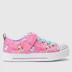 Image of SKECHERS Pink Twinkle Sparks Girls Junior Trainers