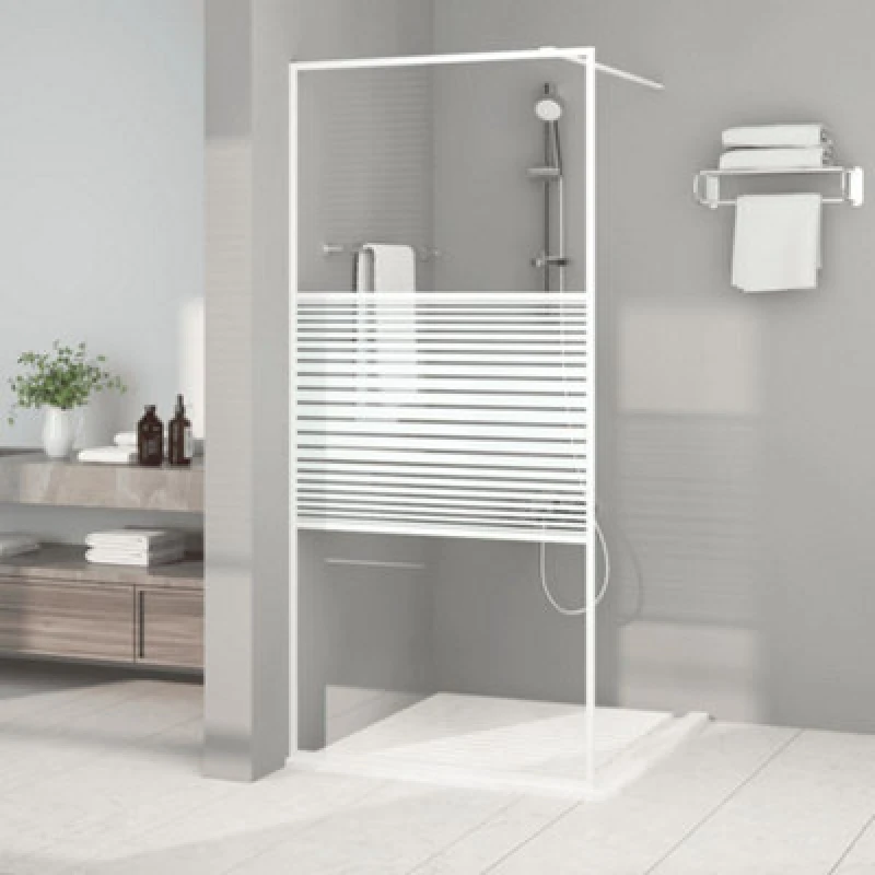 Image of VIDAXL Walk-in Shower Wall White 90x195cm Clear esg Glass Vidaxl 8720287052487