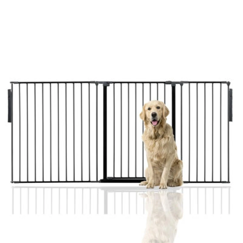 Image of Bettacare Premium Extra Tall Multi Panel Flexible Dog Barrier, Up To 200Cm Wide, Black, 105Cm Tall