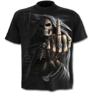 Image of Bone Finger Mens Medium T-Shirt - Black