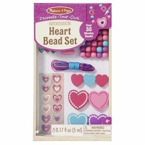 Image of Melissa and Doug Decorate Your Own Wooden Heart Bead Set