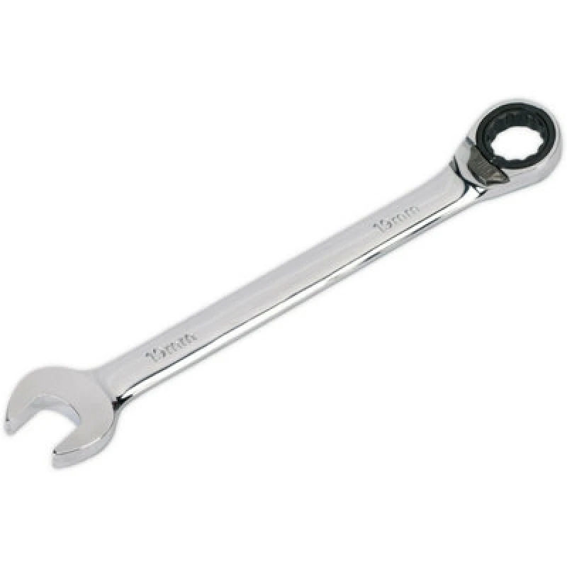 Image of Loops 19mm Reversible Ratchet Combination Spanner - Chrome Vanadium Steel Wrench Metallics