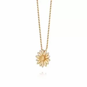 Image of Daisy London Jewellery 925 Sterling Silver and 18ct Gold Plate Large English Daisy Necklace 18ct Gold Plate