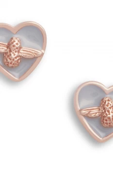 Image of Love Bee Studs Grey & Rose Gold Earrings