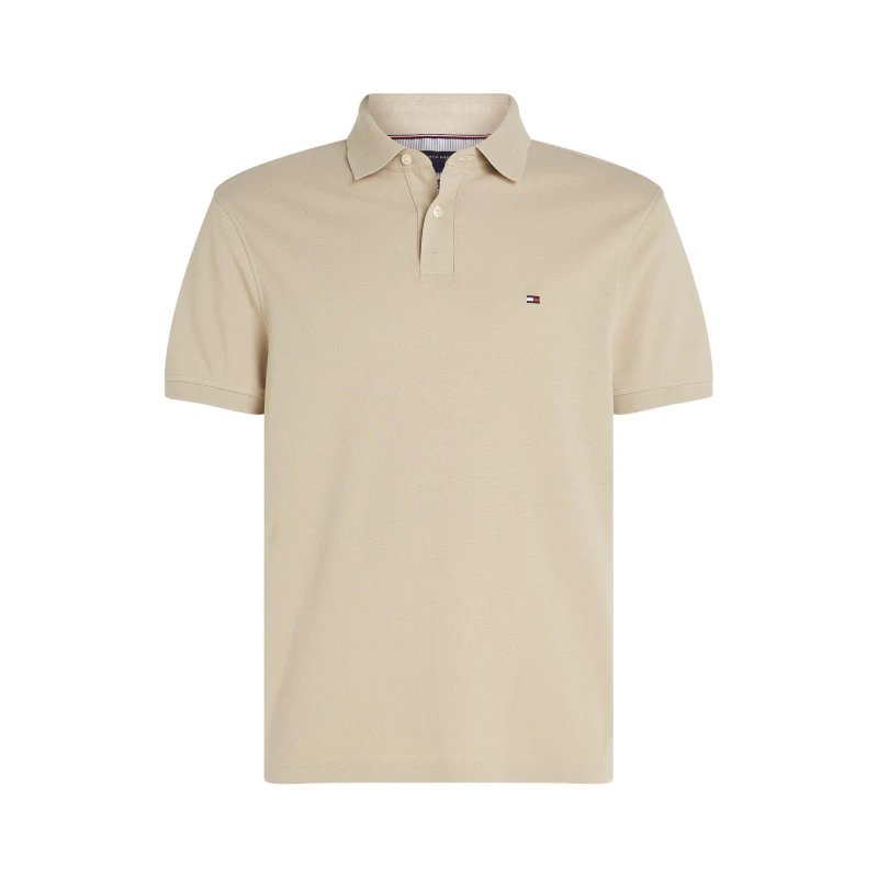 Image of Tommy Hilfiger 1985 Regular Polo Shirt in Cotton with Short Sleeves sandy beige Men S;M;XXL