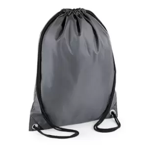 Image of BagBase Budget Water Resistant Sports Gymsac Drawstring Bag (11L) (Pack of 2) (One Size) (Graphite Grey)