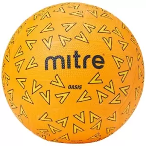 Image of Mitre Oasis 18 Panel Netball Orange/Yellow/Black 4