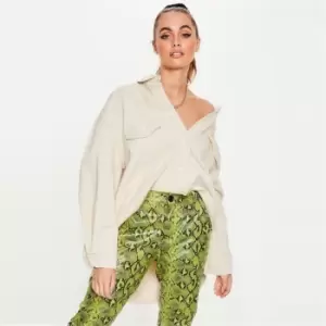 Image of Missguided Super Oversized Boyfriend Shirt - Neutral