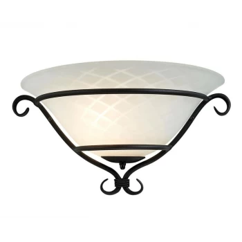 Image of Torchiere - 1 Light Indoor Wall Uplighters Black, E27 - Elstead