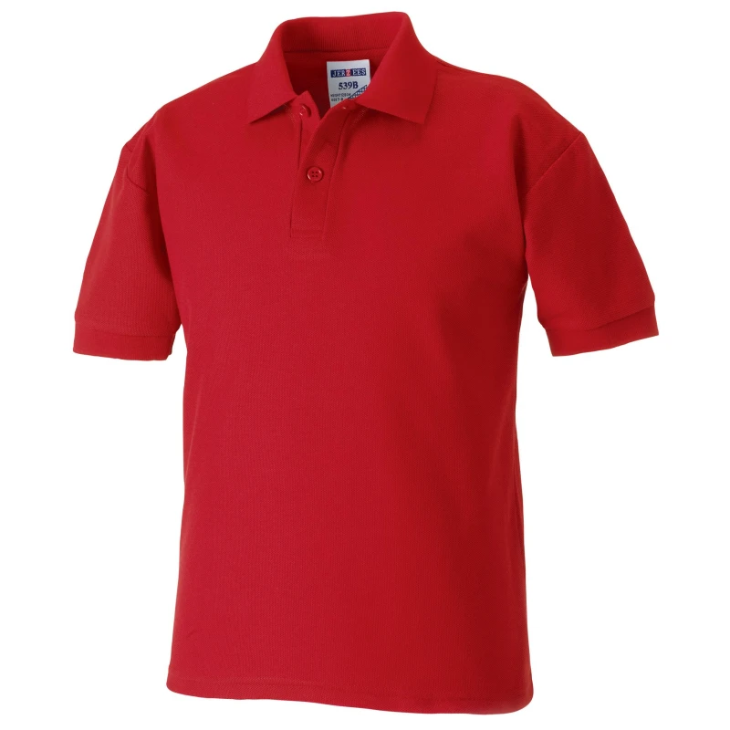 Image of Jerzees Schoolwear Jerzees Schoolgear 65 35 Pique Polo Shirt in Red Size: 3-4 Years Red Unisex 3-4 Years