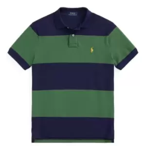 Image of Polo Ralph Lauren Polo Block Stripe Polo Shirt Mens - Blue