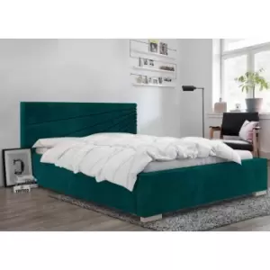 Image of Fenna Bed King Plush Velvet Green