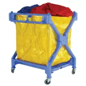 Image of Folding Plastic Framed Laundry Trolley with HD Canvas Bag