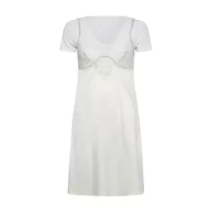 Image of Calvin Klein Satin and Lace Night Dress - White