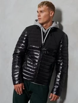 Image of Superdry Contrast Padded Jacket, Black, Size L, Men