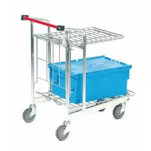 Image of Stock Trolley with Folding Top Shelf 200kg Silver NST10Y