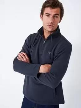 Image of Crew Clothing Coastal Half Zip Sweatshirt, Navy, Size S, Men