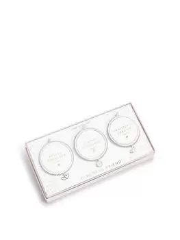 Image of Joma Jewellery Celebration Set , Beautiful Friend , Silver , Set Of 3 Bracelets , 17.5Cm Stretch