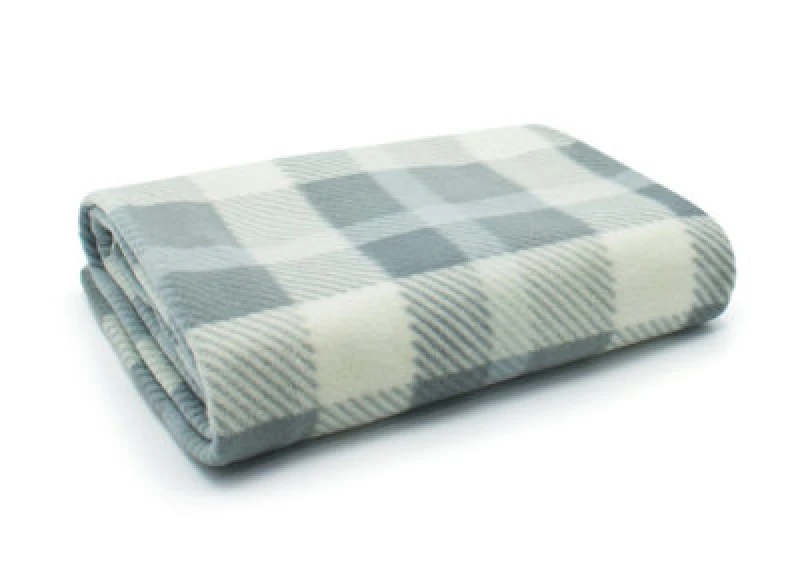 Image of Velosso Cosy Fleece Soft Touch Brown Blanket - Warm Bedding Winter Blanket With Modern Plaid Printed, Size 127Cmx152Cm - Grey