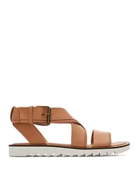 Image of Toms Womens Crisscross Ankle Strap Flat Sandals