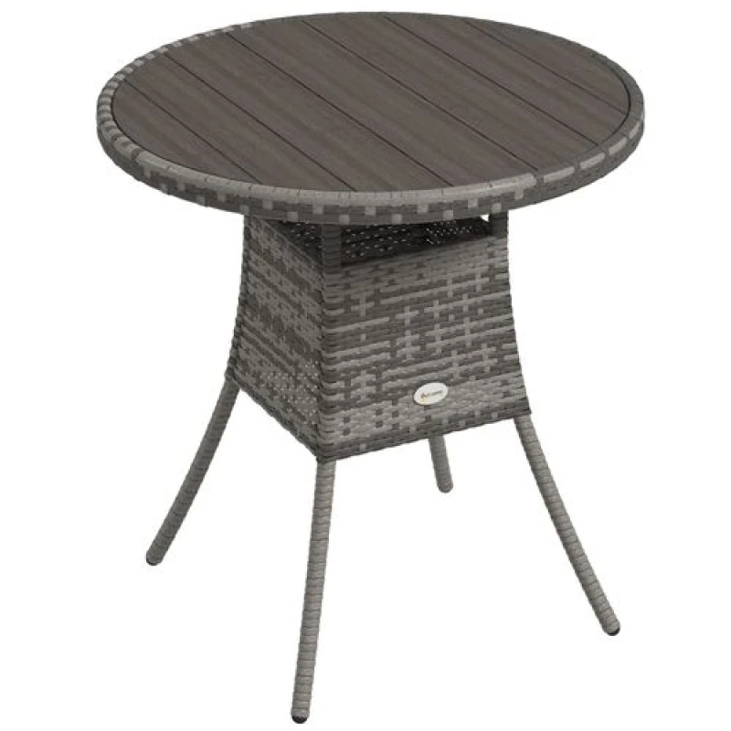 Image of Outsunny Outdoor Pe Rattan Dining Table, Grey 861-080V00GY