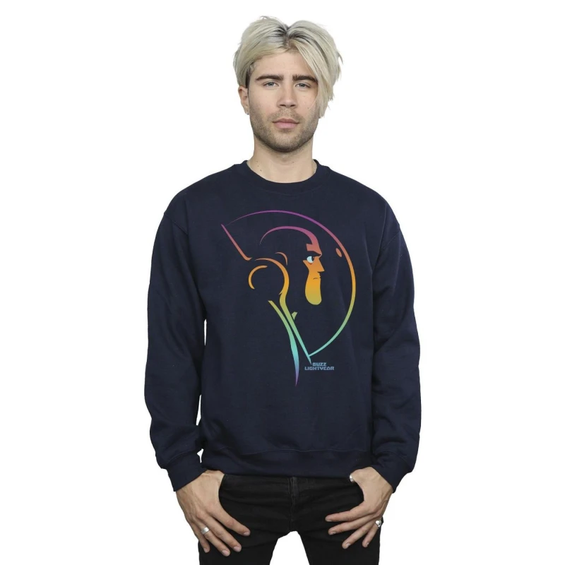 Image of Disney Men Lightyear Blended Stare Sweatshirt in Navy Size: Small Navy S Male 5059934449060