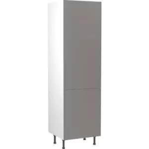 Image of Kitchen Kit Flatpack Slab Kitchen Cabinet Tall Larder Unit Super Gloss 600mm in Dust Grey MFC