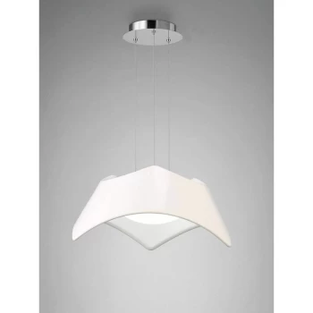 Image of Maui pendant light 3 bulbs E27, white / polished chrome