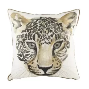 Image of Safari Leopard Cushion White