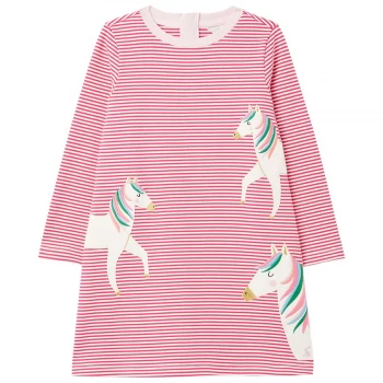 Image of Joules Girls Rosalee Long Sleeve A-Line Dress 3 Years