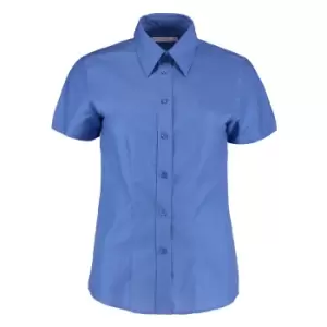 Image of Kustom Kit Ladies Workwear Oxford Short Sleeve Shirt (24) (Italian Blue)