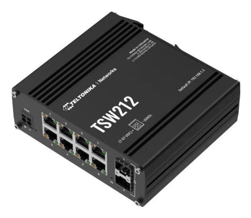 Image of Teltonika Teltonika TSW212 Managed L2 Gigabit Ethernet (10/100/1000) Black TSW212000000