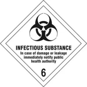 Image of Infectious Substance 6 - Self Adhesive Sign Diamond 200 x 200mm