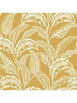 Image of Accessorize Mozambique Wallpaper ; Ochre/Silver