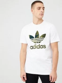 Image of adidas Originals Large Camo Trefoil T- Shirt - White, Size XL, Men
