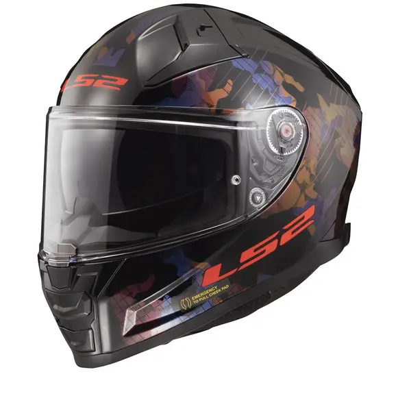 Image of LS2 FF811 Vector II Kamo Glossy Black Blue-06 Full Face Helmet Size M