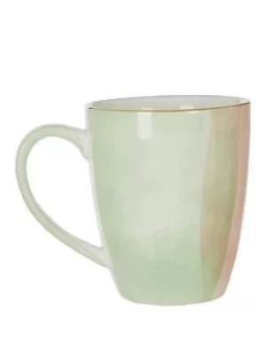 Image of Premier Housewares Colour Of Paradise Mug, Hand Painted Porcelain, Gold Finish Rim
