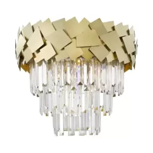 Image of Quasar Crystal Ceiling Light, Gold, 6x E14
